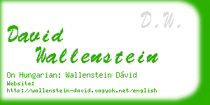david wallenstein business card